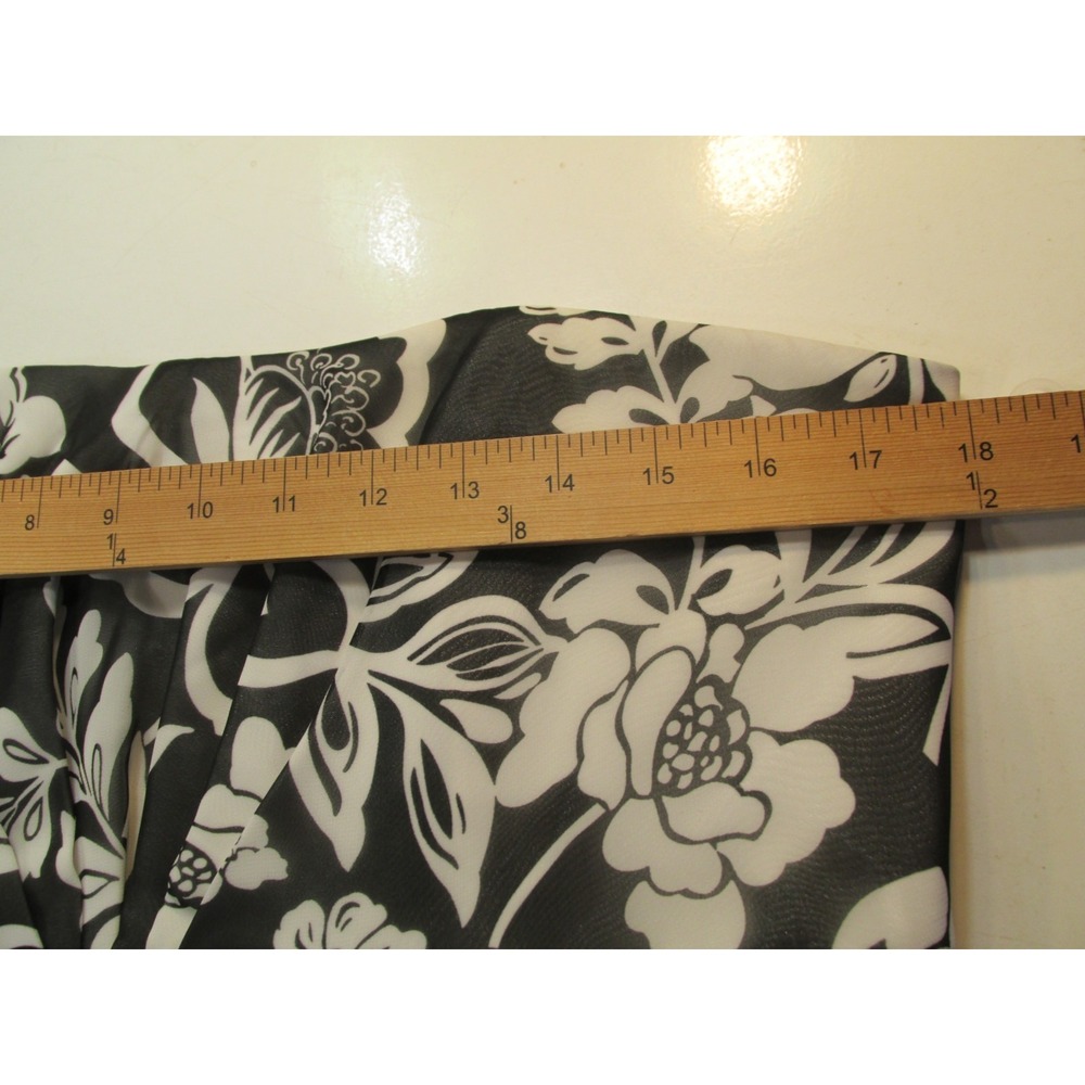 White House Black Market Midi Party Dress Women 12 Black White Floral Strapless - Picture 15 of 16